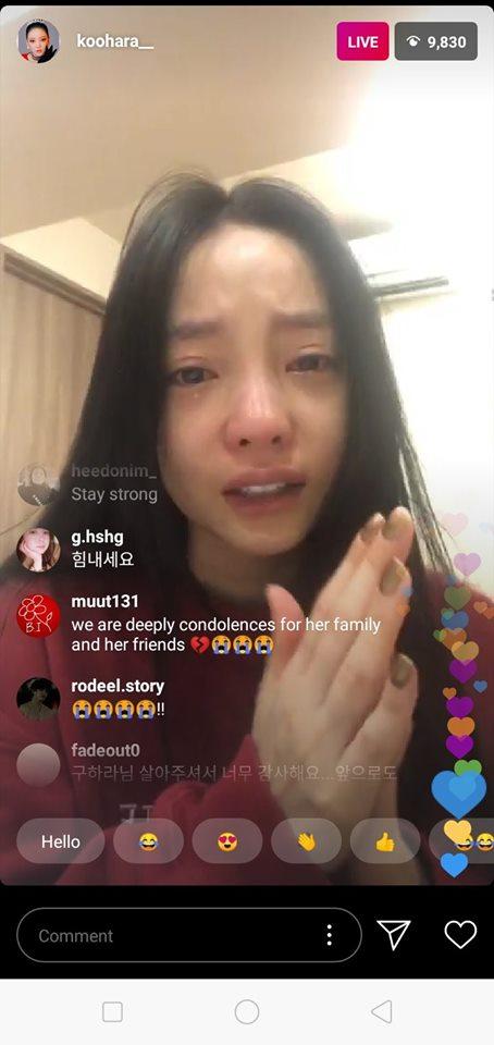 Goo Hara bật khóc nức nở trên livestream, liên tục nói xin lỗi Sulli sau cái chết của bạn thân-1