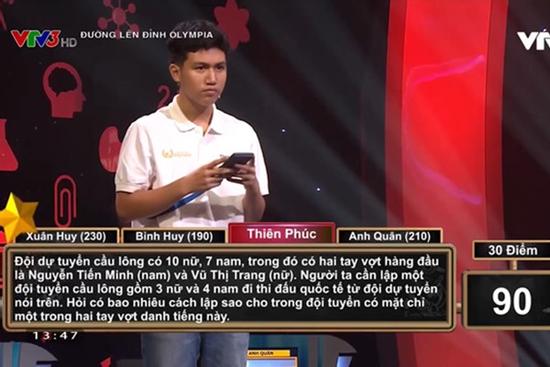 Tranh luận việc thí sinh Olympia chỉ có 20 giây giải câu hỏi toán