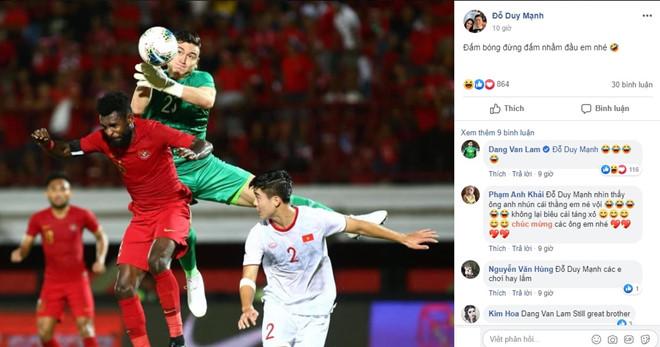 Văn Lâm phá bóng dũng cảm nhưng Duy Mạnh lại nhắn nhủ đừng đấm em-1