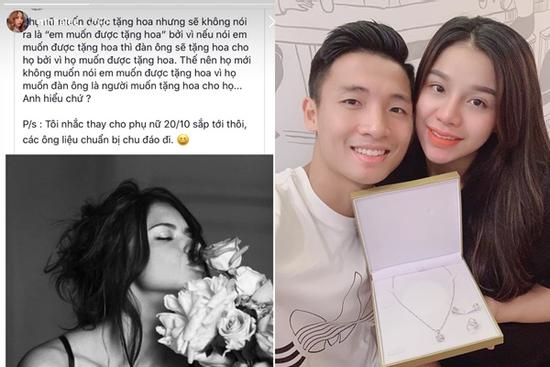 Nhật Lê nhắc khéo quà, Bùi Tiến Dũng tặng vợ trang sức nhân dịp 20/10