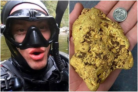 Chàng trai bất ngờ tìm thấy vàng dưới suối