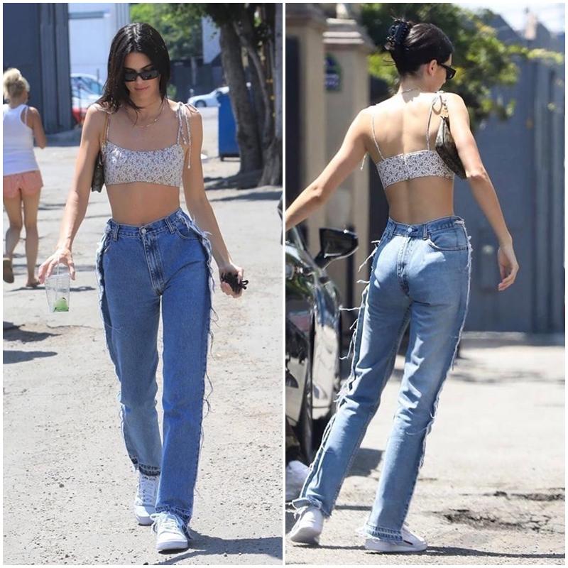 Cứ ngỡ Ngọc Trinh mặc quần ngược ra đường, hóa ra là bắt chước Kendall Jenner-8