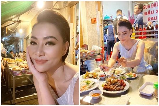 Thu Minh trang điểm 'lồng lộn' chỉ để... đi ăn vỉa hè