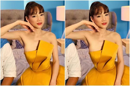 Diện đầm cúp ngực sexy, Nhã Phương khiến dân mạng lo sốt vó vì vòng 1 sắp trào khỏi váy