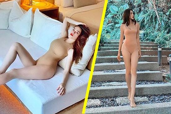Sau Hồ Hà, đến lượt 'Hoa hậu con nhà giàu' cũng can đảm diện áo tắm nude như khỏa thân