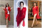 Diện chiếc váy đỏ tươi, Tường San ghi điểm vì lấn át đối thủ Miss International lại chẳng hề kém cạnh Đỗ Mỹ Linh