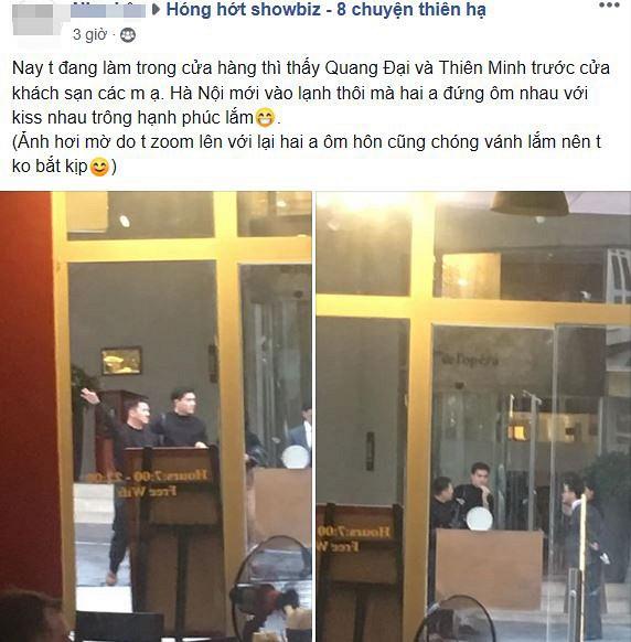 Im ỉm một thời gian, Quang Đại và Thiên Minh lại bị bắt gặp cùng đi ra từ khách sạn-1