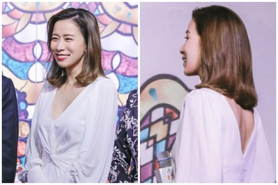 Ngưỡng mộ vẻ đẹp gợi cảm của Xa Thi Mạn ở tuổi U50: Diện đầm khoét trước hở sau khoe ngực đầy, lưng trần