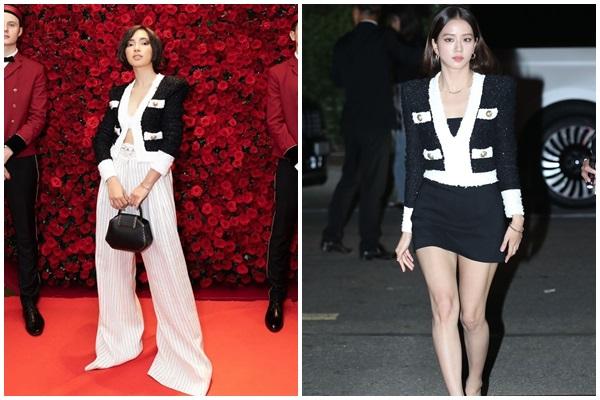 Đụng hàng áo hiệu 60 triệu đồng: Jisoo Blackpink sang chảnh ngút trời - Châu Bùi bị chê luộm thuộm-9