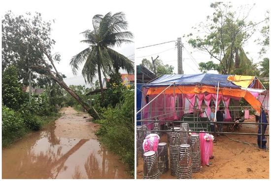 Cưới đúng ngày bão, rạp nhà gái bị gió quật tan hoang ngay trước lúc đón dâu