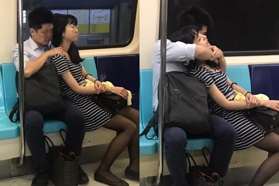 Cặp đôi thản nhiên diễn cảnh tình cảm trên tàu nhưng dân mạng quan tâm nhất là thái độ người thứ 3
