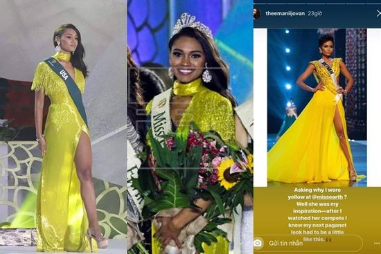 Quá thần tượng H'Hen Niê, người đẹp nước Mỹ nhất quyết mặc váy màu vàng để thi Miss Earth 2019