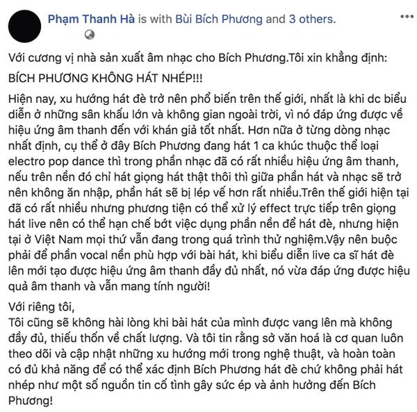 Bích Phương được cả showbiz Việt bênh vực sau nghi vấn hát nhép-3
