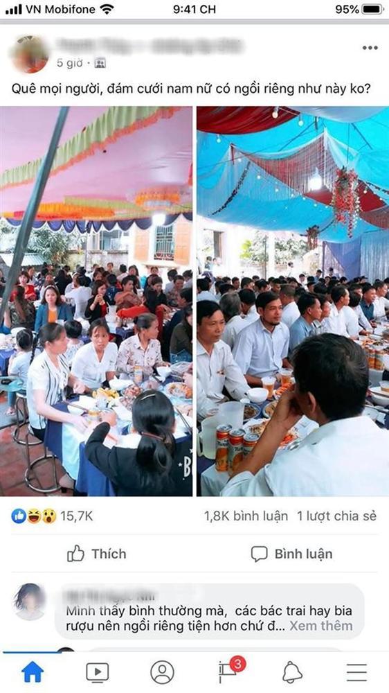 Xôn xao mạng xã hội vì đám cưới phân mâm đàn ông, mâm đàn bà tách biệt, 1 người cũng không được ngồi chung-1
