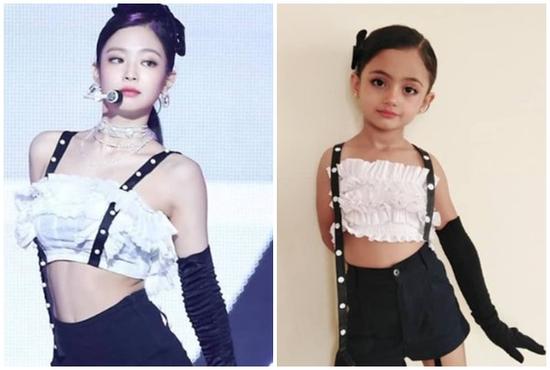Bé gái 6 tuổi nổi tiếng nhờ mặc đồ sexy giống BlackPink