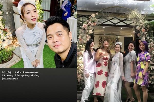 Mie Nguyễn khoe ảnh đẹp trong ngày ăn hỏi, đáng chú ý là hình ảnh sợ hãi ngồi bệt trước giờ lên xe hoa-5