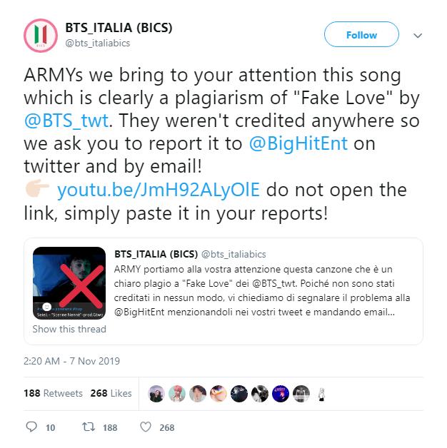 ARMY phẫn nộ trước nam ca sĩ người Ý đạo nhạc Fake Love vừa phân biệt chủng tộc BTS-4