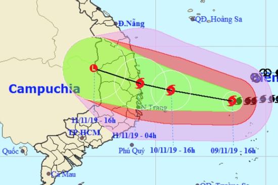 Bão số 6 cách Quảng Ngãi - Khánh Hòa 450km, mưa lớn từ đêm nay