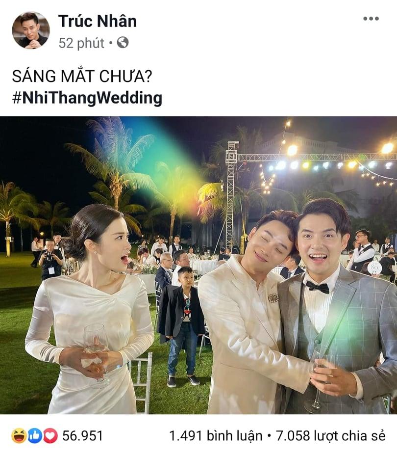 ĐÚNG NHƯ DỰ ĐOÁN: Trúc Nhân ôm chầm chú rể Ông Cao Thắng khiến cô dâu Đông Nhi sáng mắt-2