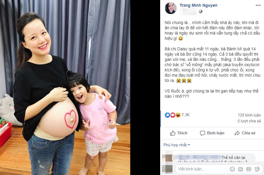 Đến ngày nhưng vẫn chưa có dấu hiệu sinh, MC Minh Trang có hành động bất ngờ với lần thứ 4 đi đẻ-1