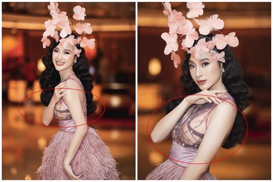 Tái xuất Vbiz, Angela Phương Trinh 'chơi lớn' đội cả rừng hoa nhưng lộ miếng dán ngực lù lù