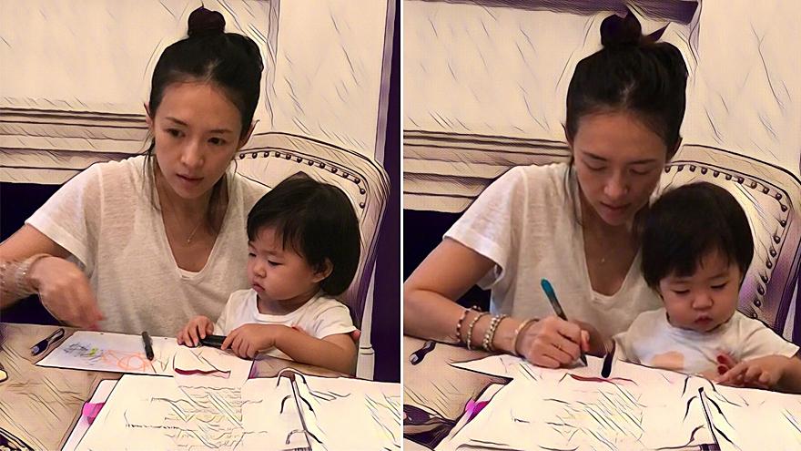 Con gái 3 tuổi của Chương Tử Di gây chú ý với ngoại hình giống hệt bố-6