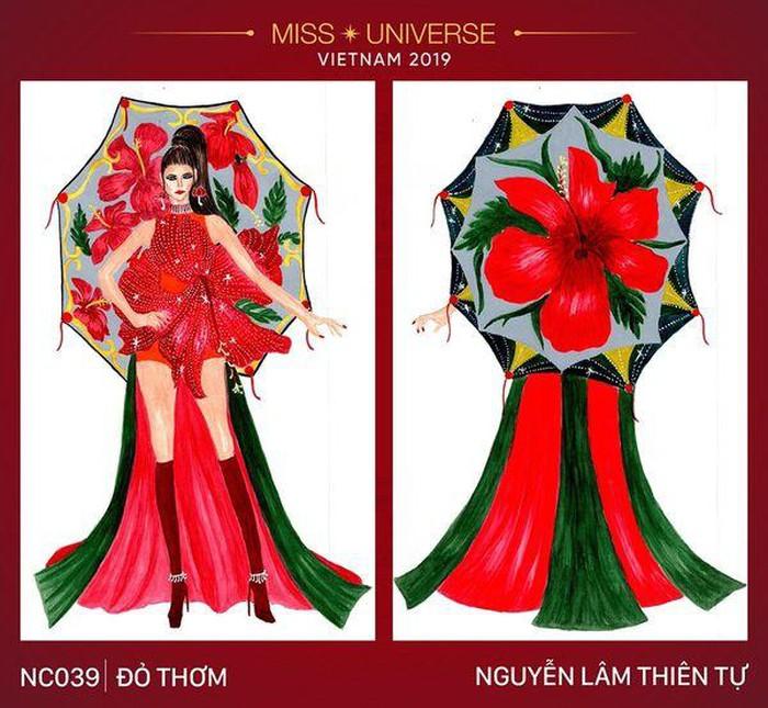 Hoàng Thùy loại trang phục hoa dâm bụt, ai ngờ ý tưởng này được đối thủ Miss Universe dùng lại!-5