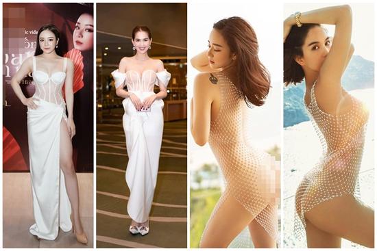 Liên tiếp ăn mặc bắt chước Ngọc Trinh, hot girl ngủ gật Nhã Tiên định 'soán ngôi' nữ hoàng nội y chăng?