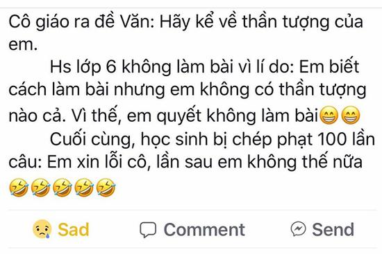 Bị chép phạt 100 lần vì từ chối làm bài văn tả thần tượng