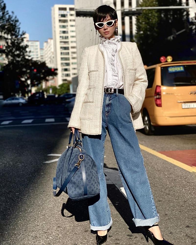 Chi Pu diện áo corset khoe eo nhỏ khó tin - Thúy Vi lăng xê mốt áo như khăn giống Lisa-6