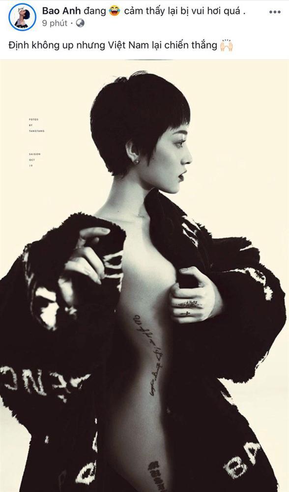Bảo Anh chơi lớn ai chơi lại: Tung ảnh cởi gần hết mừng chiến thắng tuyển Việt Nam-1