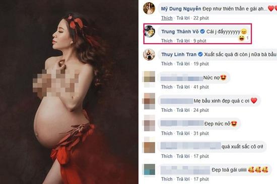 Bà xã đăng ảnh bán nude khoe bụng bầu, MC Thành Trung phản ứng: 'Cái gì đấy?'