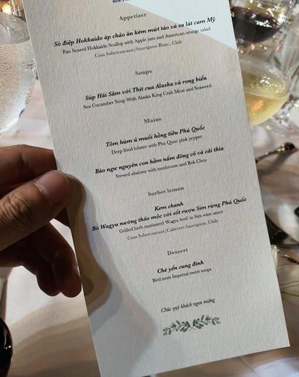So thực đơn trong tiệc cưới của Cường Đô La, Trường Giang và sao Việt-4