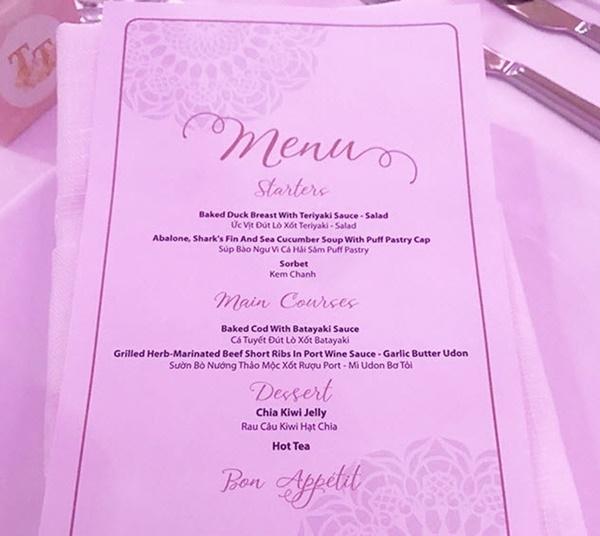 So thực đơn trong tiệc cưới của Cường Đô La, Trường Giang và sao Việt-16