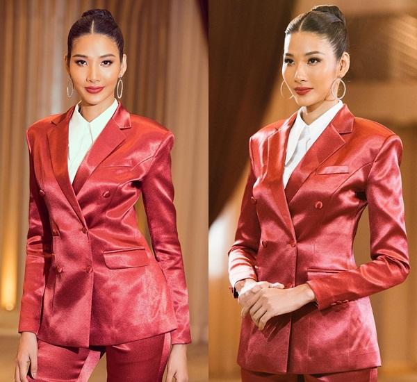 Bản tin Hoa hậu Hoàn vũ 17/11: Hoàng Thùy mặc suit đỏ chót vẫn khó chặt suit xanh của hoa hậu Leila-1