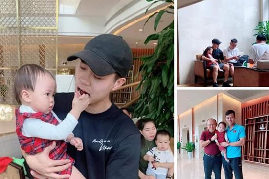 Fan ghen tỵ vì con gái Hải Quế được check-in cùng bố Park, Công Phượng