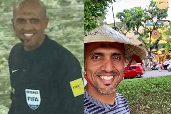 Trọng tài trận Việt Nam - Thái Lan đội nón lá check-in tại hồ Gươm