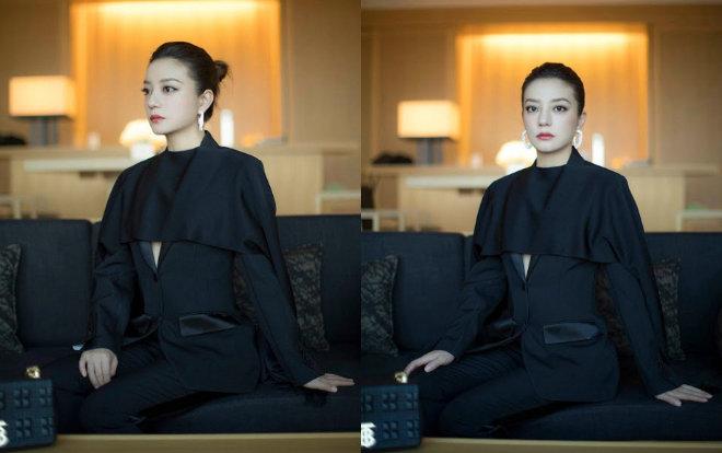 Triệu Vy sang chảnh như nữ tổng tài với phong cách mặc suit không nội y-4