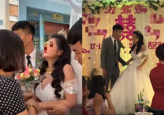 CLIP: Đám cưới hạnh phúc nhưng phản ứng quá đà của cô dâu làm dân mạng xôn xao tranh cãi-1