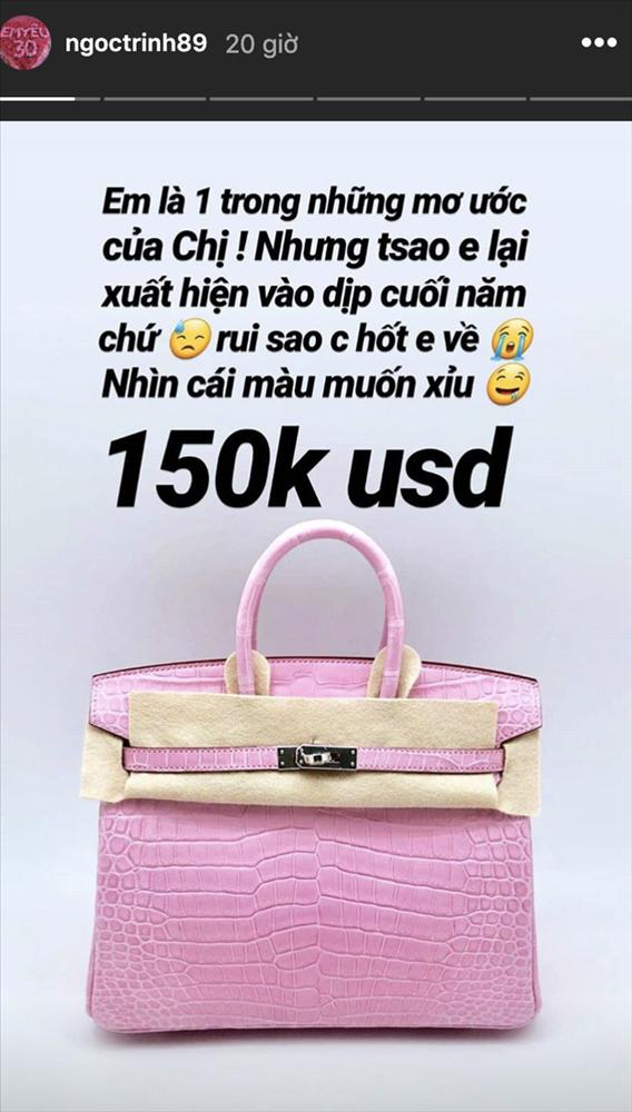 Ngọc Trinh lại lỡ phải lòng một chiếc túi Hermès giá trị bằng cả căn nhà-1
