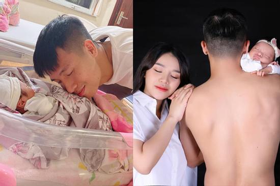 Bùi Tiến Dũng khoe ảnh bán nude nhắn nhủ yêu thương ngày đầy tháng con gái, đích thị là ông bố của năm