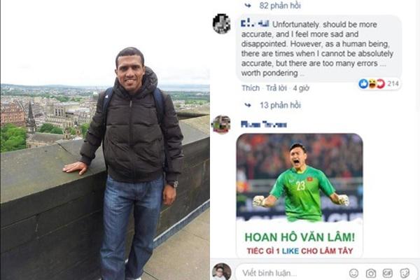 Trọng tài Oman mở lại trang cá nhân nhưng khóa phần bình luận-5