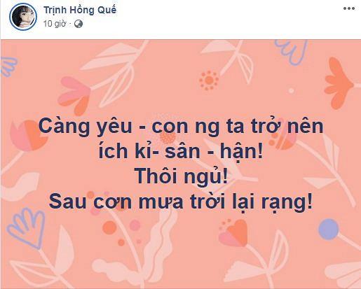 Hồng Quế xóa hết ảnh liên quan đến bạn trai và than thở: Trong chăn mới biết chăn có rận-2