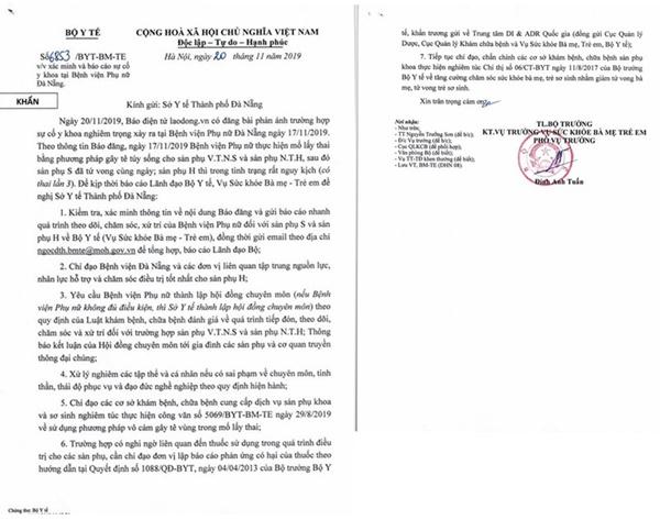 Bộ Y tế vào cuộc vụ 2 sản phụ tử vong và nguy kịch tại Đà Nẵng-2
