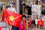 Dàn hoa hậu 'đổ bộ' sân bay lúc nửa đêm tiễn Lương Thùy Linh lên đường thi Miss World 2019