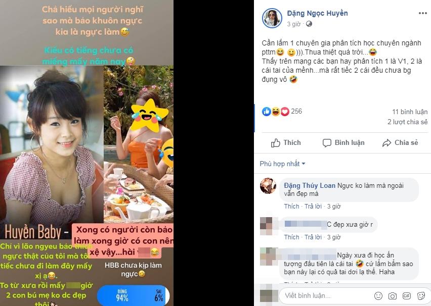 Bị đồn ngực ngày càng chảy xệ do từng dao kéo, Huyền Baby trách chỉ vì ông xã mà giờ hàng vẫn thật-1