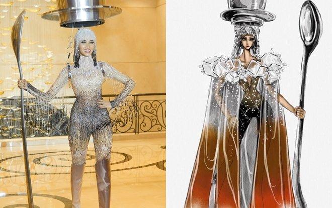 Lộ bản vẽ Cafe phin của Hoàng Thùy có áo choàng độc đáo, NTK khẳng định sẽ còn chỉnh sửa-4