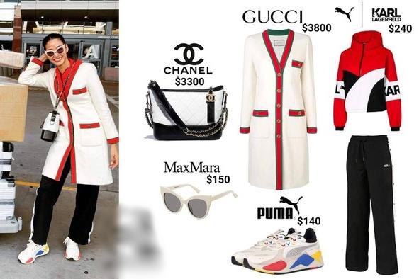 Hoàng Thùy diện set đồ gần 180 triệu đồng ngày đầu ở Mỹ-1