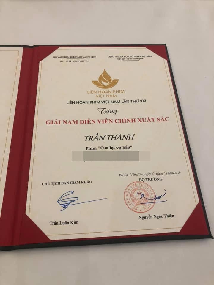 Trấn Thành lên tiếng khi bị chê không xứng đáng thắng giải LHP Việt Nam 2019-2