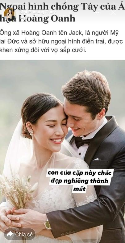 Mai Phương Thúy trầm trồ trước vẻ đẹp của vợ chồng Hoàng Oanh, dự đoán con sẽ đẹp nghiêng thành-1
